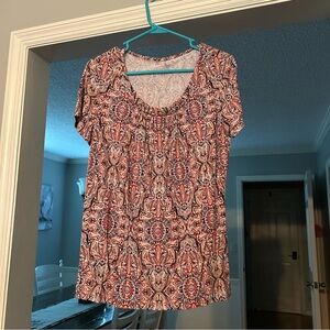 Croft & Barrow Red and White Blouse